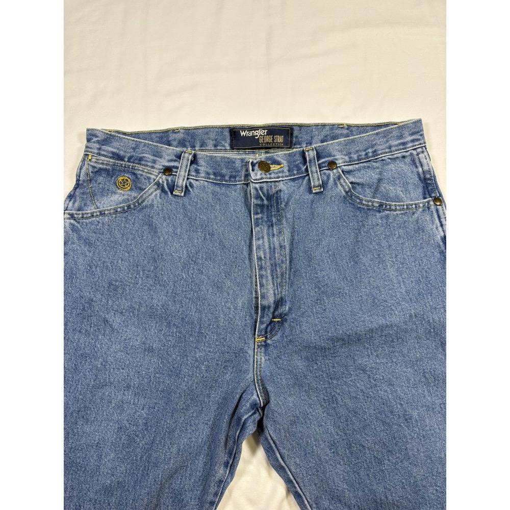 Wrangler George Strait Jeans Mens 36x32 Blue Cowboy Cut Original Fit 1013MGSSW - Picture 2 of 5